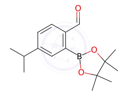 Chemical structure of 4-Isopropyl-2-(4,4,5,5-tetramethyl-1,3,2-dioxaborolan-2-yl)benzaldehyde