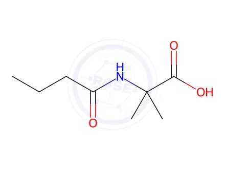 Chemical structure of Alanine, 2-methyl-N-(1-oxobutyl)-