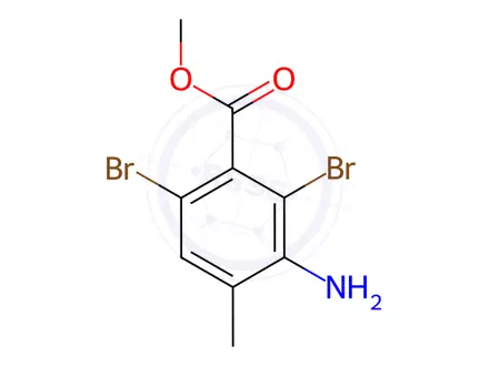 Chemical structure of Methyl 3-Amino-2,6-dibromo-4-methylbenzoate