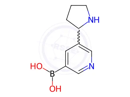 Chemical structure of (5-(Pyrrolidin-2-yl)pyridin-3-yl)boronic acid