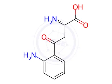 Chemical structure of 2-Amino-4-(2-aminophenyl)-4-oxobutanoic acid compound with sulfuric acid (1:1) hydrate