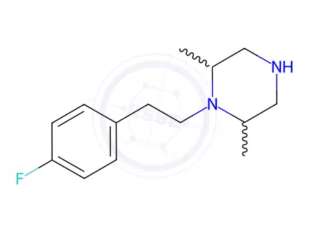 Chemical structure of 1-(4-Fluorophenethyl)-2,6-dimethylpiperazine