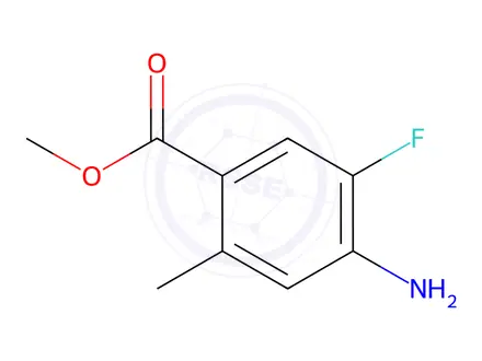 Chemical structure of methyl 4-amino-5-fluoro-2-methylbenzoate