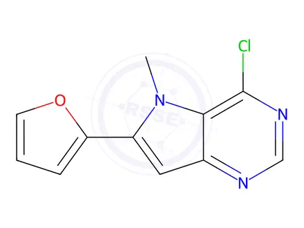 Chemical structure of 4-Chloro-6-(furan-2-yl)-5-methyl-5H-pyrrolo[3,2-d]pyrimidine