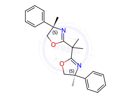 Chemical structure of (4S,4′S)-2,2′-(1-Methylethylidene)bis[4,5-dihydro-4-methyl-4-phenyloxazole]