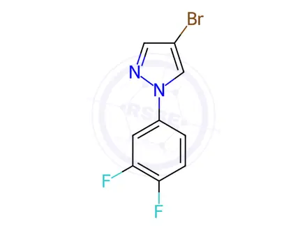 Chemical structure of 4-Bromo-1-(3,4-difluorophenyl)pyrazole
