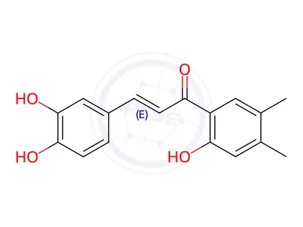 Chemical structure of (E)-3-(3,4-Dihydroxyphenyl)-1-(2-hydroxy-4,5-diMethylphenyl)prop-2-en-1-one