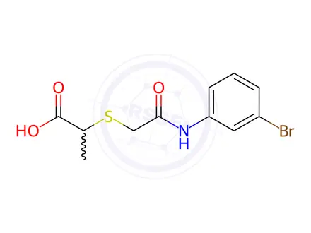 Chemical structure of 2-({2-[(3-bromophenyl)amino]-2-oxoethyl}thio)propanoic acid