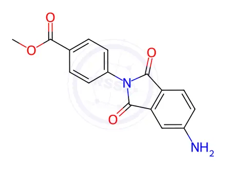 Chemical structure of 4-(5-AMINO-1,3-DIOXO-1,3-DIHYDRO-ISOINDOL-2-YL)-BENZOIC ACID METHYL ESTER