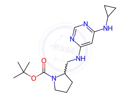 Chemical structure of 2-[(6-CyclopropylaMino-pyriMidin-4-ylaMino)-Methyl]-pyrrolidine-1-carboxylic acid tert-butyl ester