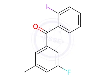 Chemical structure of (3-Fluoro-5-methylphenyl)(2-iodophenyl)methanone