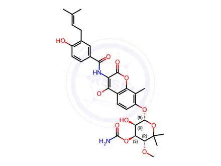 Chemical structure of Novobiocin sodium