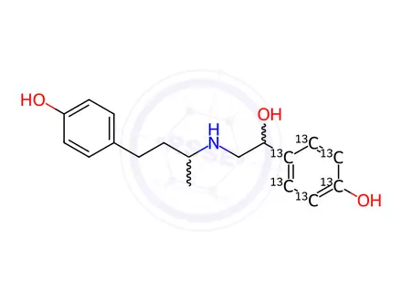 Chemical structure of Ractopamine-13C6