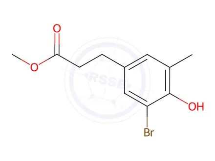 Chemical structure of Methyl 3-(3-bromo-4-hydroxy-5-methyl-phenyl)propanoate