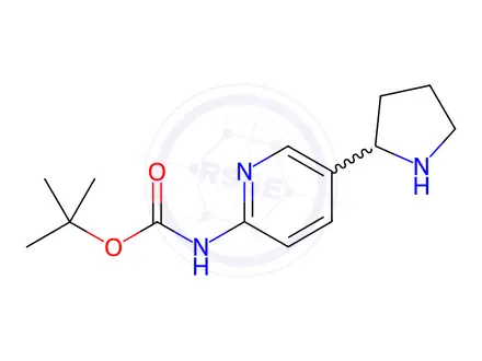 Chemical structure of tert-Butyl (5-(pyrrolidin-2-yl)pyridin-2-yl)carbamate