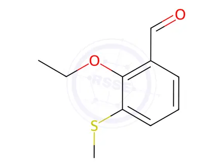 Chemical structure of Benzaldehyde, 2-ethoxy-3-(methylthio)-