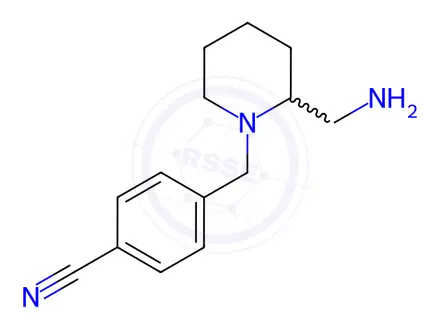 Chemical structure of 4-(2-AMinoMethyl-piperidin-1-ylMethyl)-benzonitrile hydrochloride
