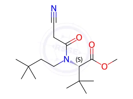 Chemical structure of L-Valine, N-(2-cyanoacetyl)-N-(3,3-dimethylbutyl)-3-methyl-, methyl ester