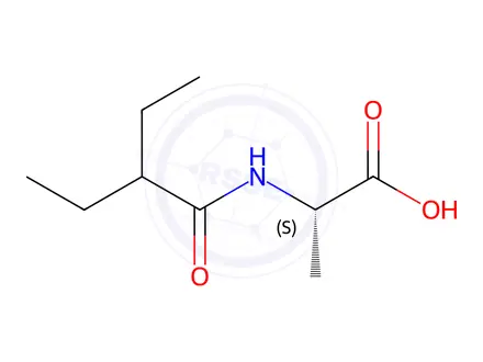 Chemical structure of Alanine, N-(2-ethyl-1-oxobutyl)-