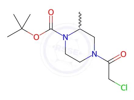 Chemical structure of 4-(2-Chloro-acetyl)-2-Methyl-piperazine-1-carboxylic acid tert-butyl ester