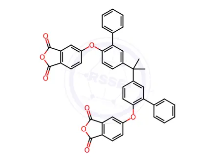 Chemical structure of 1,3-Isobenzofurandione, 5,5′-[(1-methylethylidene)bis([1,1′-biphenyl]-5,2-diyloxy)]bis-