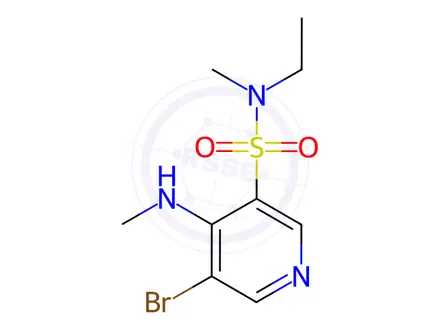Chemical structure of 5-Bromo-N-ethyl-N-methyl-4-(methylamino)pyridine-3-sulfonamide