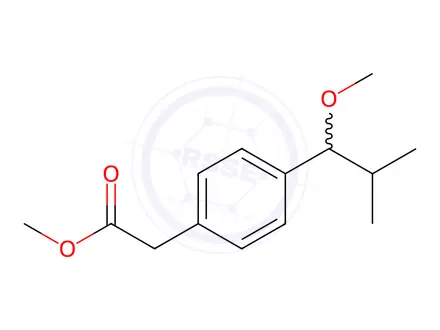 Chemical structure of Methyl 2-(4-(1-methoxy-2-methylpropyl)phenyl)acetate