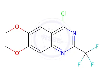 Chemical structure of 4-Chloro-6,7-dimethoxy-2-(trifluoromethyl)quinazoline