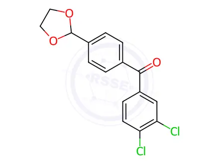 Chemical structure of (4-(1,3-Dioxolan-2-yl)phenyl)(3,4-dichlorophenyl)methanone