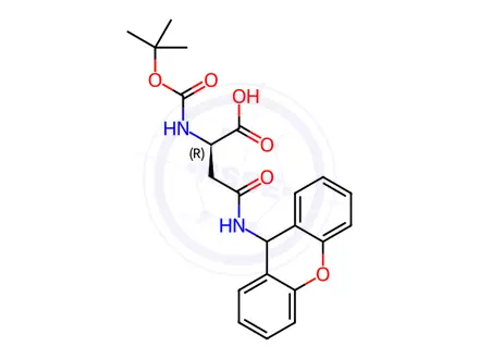 Chemical structure of Boc-D-Asn(Xan)-OH