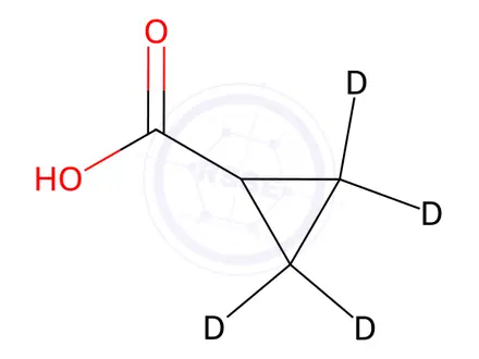 Chemical structure of Cyclopropanecarboxylic-2,2,3,3-d4 acid