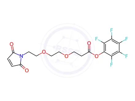Chemical structure of Perfluorophenyl 3-(2-(2-(2,5-dioxo-2,5-dihydro-1H-pyrrol-1-yl)ethoxy)ethoxy)propanoate