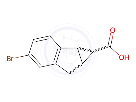 Chemical structure of 4-Bromo-1H,1aH,6H,6aH-cyclopropa[a]indene-1-carboxylic Acid
