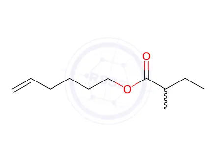 Chemical structure of Butanoic acid, 2-methyl-, 5-hexen-1-yl ester