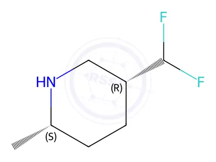 Chemical structure of Piperidine, 5-(difluoromethyl)-2-methyl-, (2S,5R)-