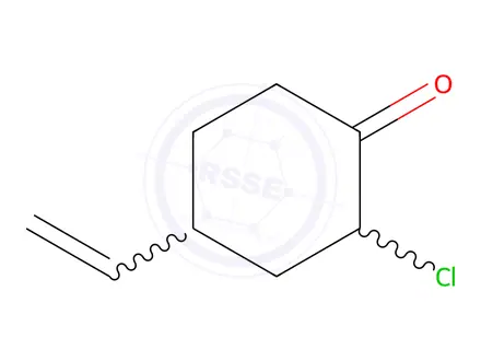Chemical structure of Cyclohexanone, 2-chloro-4-ethenyl-