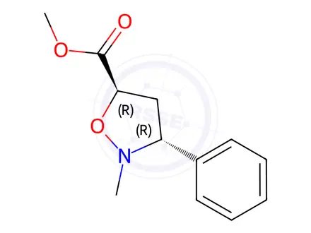 Chemical structure of (3R,5R)-Methyl 2-methyl-3-phenylisoxazolidine-5-carboxylate