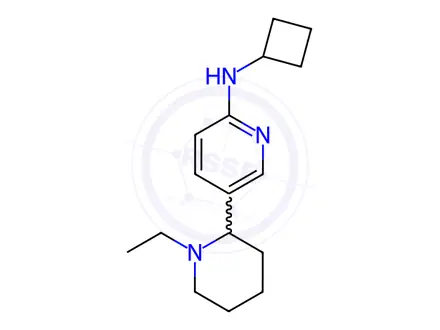 Chemical structure of N-Cyclobutyl-5-(1-ethylpiperidin-2-yl)pyridin-2-amine
