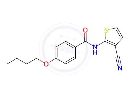 Chemical structure of 4-Butoxy-N-(3-cyanothiophen-2-yl)benzamide