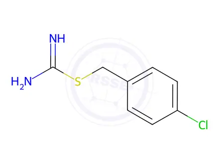 Chemical structure of {[(4-Chlorophenyl)methyl]sulfanyl}methanimidamide hydrobromide