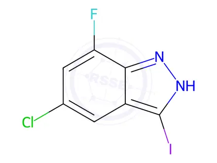 Chemical structure of 5-Chloro-7-fluoro-3-iodoindazole