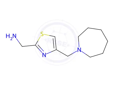 Chemical structure of (4-(Azepan-1-ylmethyl)thiazol-2-yl)methanamine