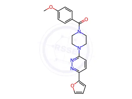 Chemical structure of (4-(6-(Furan-2-yl)pyridazin-3-yl)piperazin-1-yl)(4-methoxyphenyl)methanone