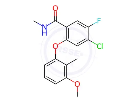 Chemical structure of 4-Chloro-5-fluoro-2-(3-methoxy-2-methylphenoxy)-N-methylbenzamide
