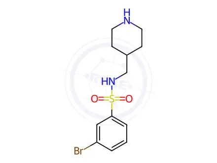 Chemical structure of 3-BroMo-N-piperidin-4-ylMethyl-benzenesulfonaMide hydrochloride