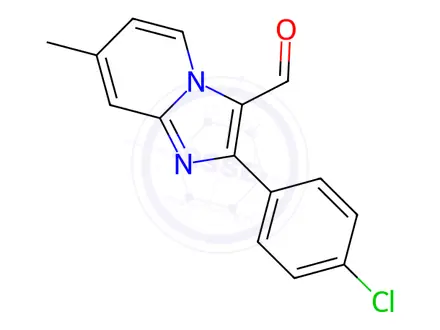 Chemical structure of 2-(4-CHLORO-PHENYL)-7-METHYL-IMIDAZO[1,2-A]-PYRIDINE-3-CARBALDEHYDE