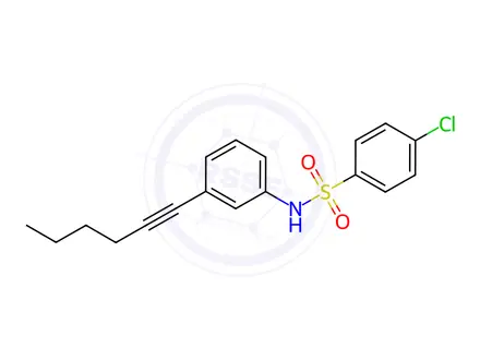Chemical structure of 4-Chloro-N-(3-(hex-1-yn-1-yl)phenyl)benzenesulfonamide