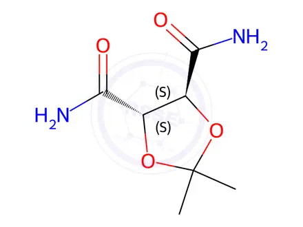 Chemical structure of (4S,5S)-2,2-Dimethyl-1,3-dioxolane-4,5-dicarboxamide