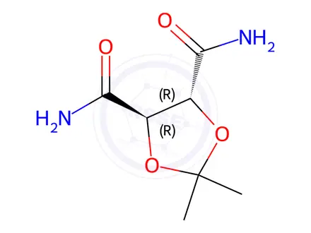 Chemical structure of (4R,5R)-2,2-Dimethyl-1,3-dioxolane-4,5-dicarboxamide