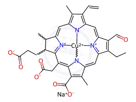 Chemical structure of Sodium copper chlorophyllin